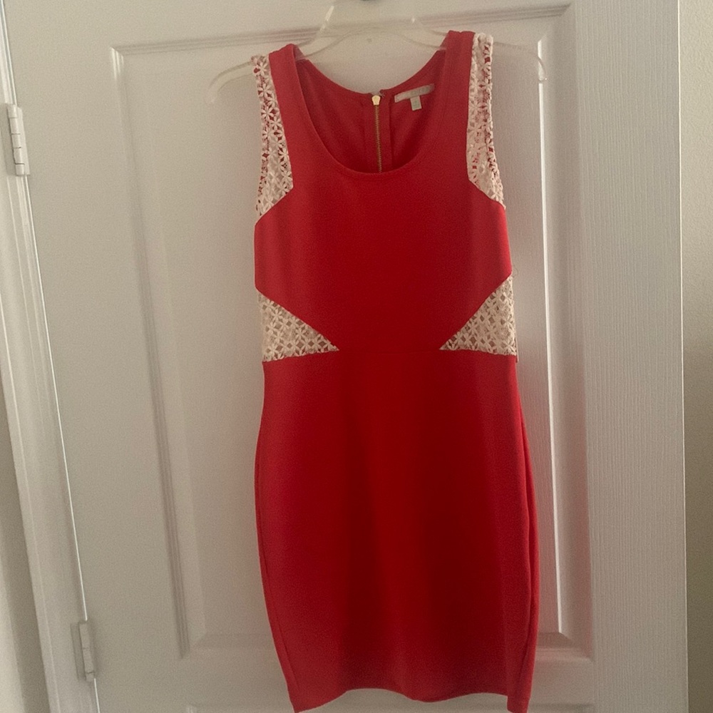 New with tag Chord size 9 orange/red dress with zipper down back